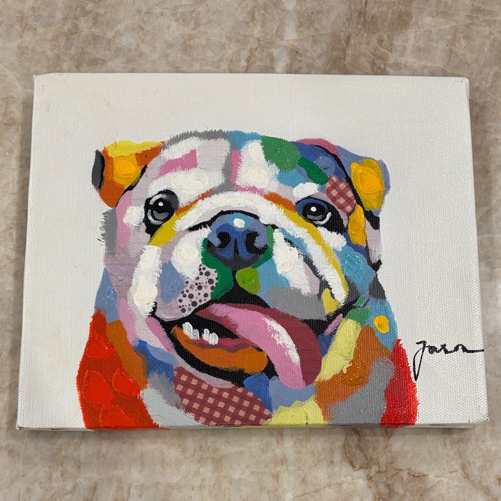 Colorful Bulldog Canvas Art - University of Georgia!